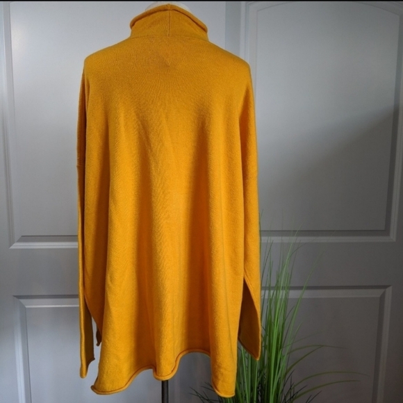 French Connection Sweater Mock Neck Long Sleeve Lightweight Yellow Orange L NWOT - Picture 5 of 8
